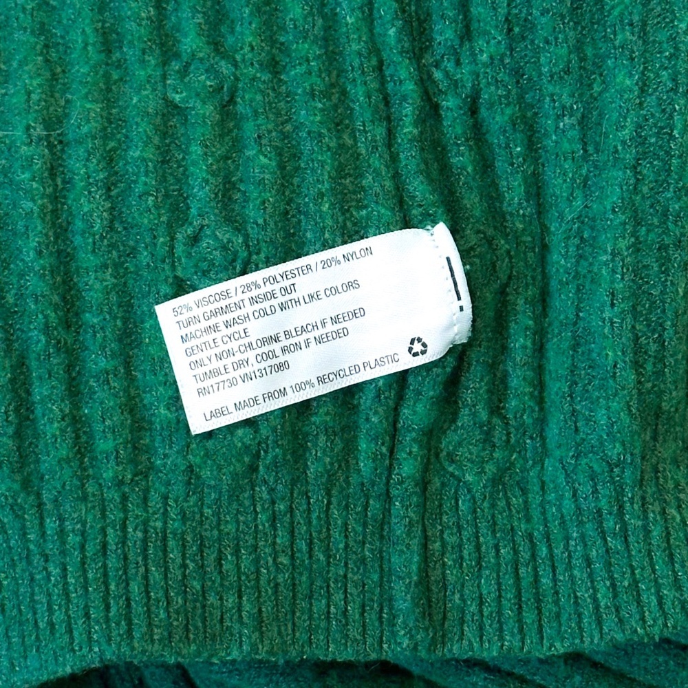 A New Day Green Cable Knit Cardigan Size L - Picture 6 of 6
